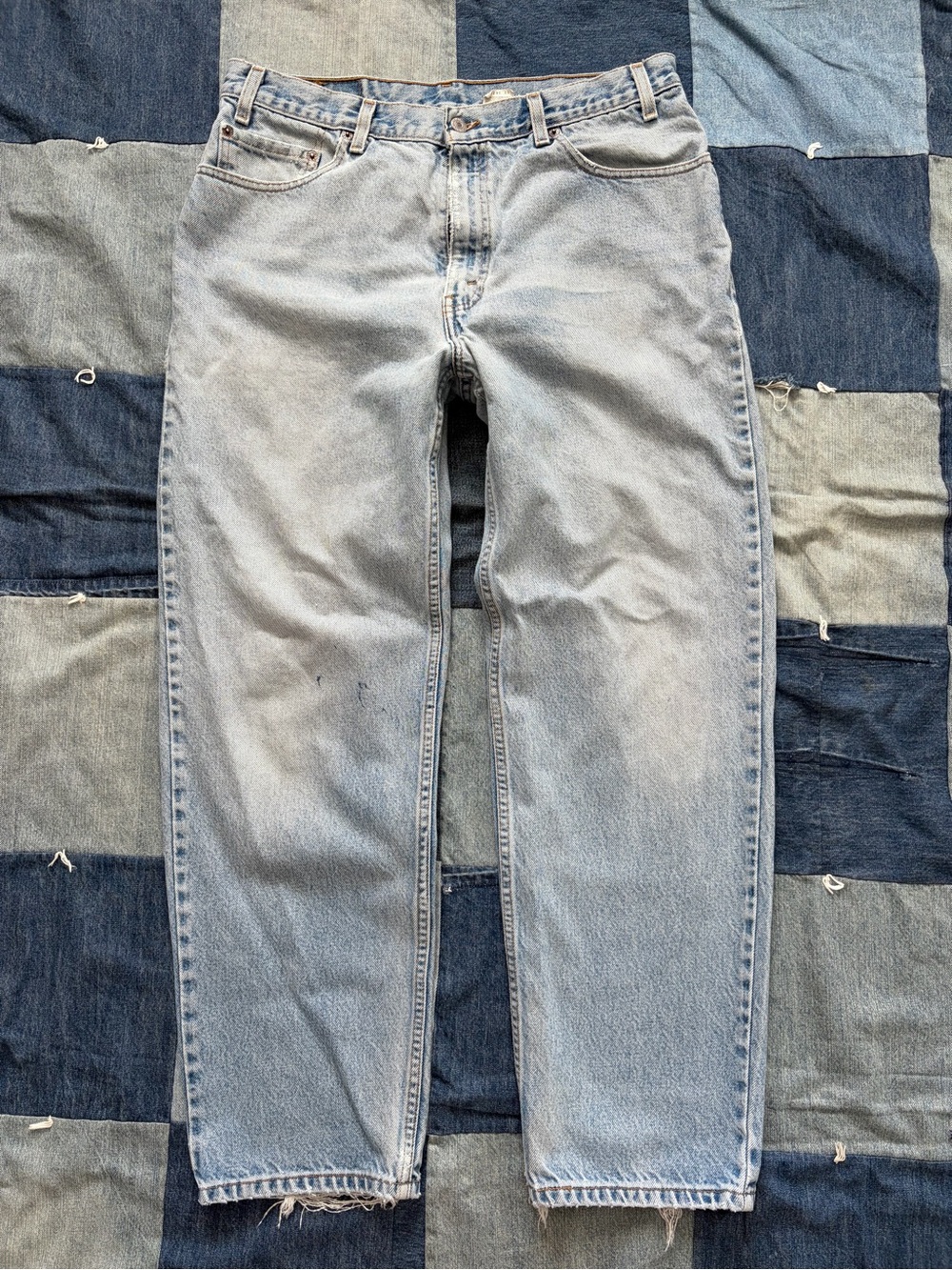 Levi’s Vintage Jeans Light Denim Relaxed Fit Straight Leg Distressed Paint 35x29